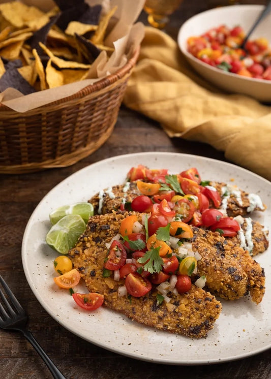 Tri-Color Tortilla Encrusted Tilapia Box (W/Chipotle & Lime Season) (6 Pieces)